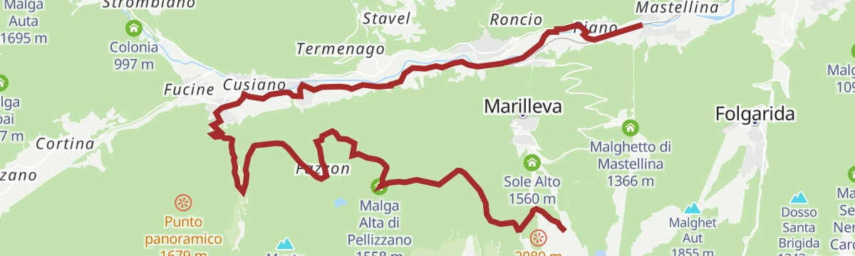 Route map: Trail Lago dei Caprioli